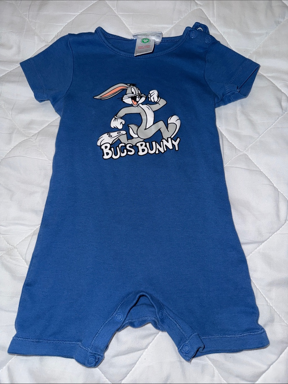 9-12m looney toones Bugs Bunny Blue Baby Romper gender neutral